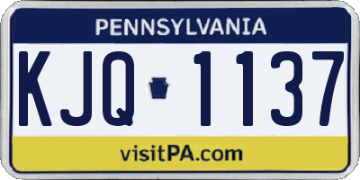 PA license plate KJQ1137