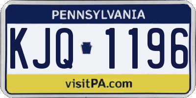 PA license plate KJQ1196