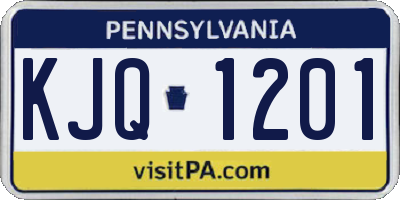 PA license plate KJQ1201