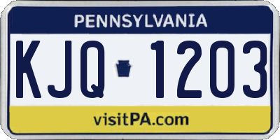 PA license plate KJQ1203