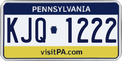 PA license plate KJQ1222