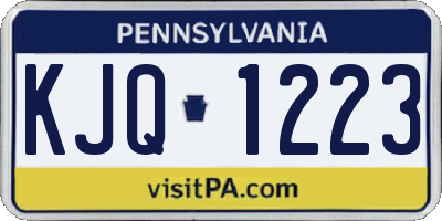 PA license plate KJQ1223