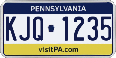 PA license plate KJQ1235
