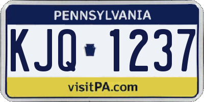 PA license plate KJQ1237