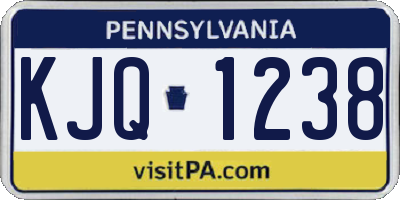 PA license plate KJQ1238