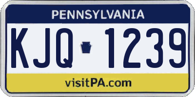 PA license plate KJQ1239