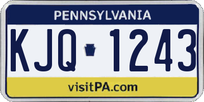 PA license plate KJQ1243