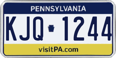 PA license plate KJQ1244