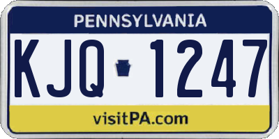 PA license plate KJQ1247