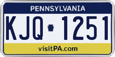 PA license plate KJQ1251