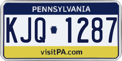 PA license plate KJQ1287