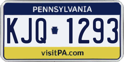 PA license plate KJQ1293
