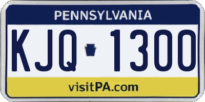PA license plate KJQ1300