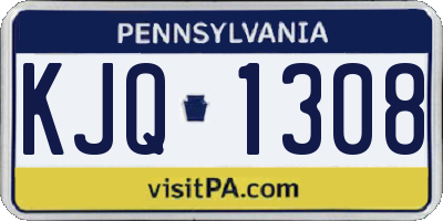 PA license plate KJQ1308