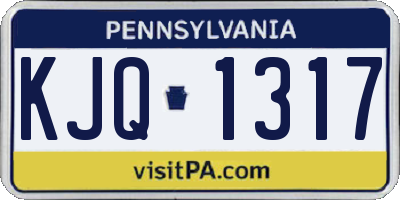 PA license plate KJQ1317