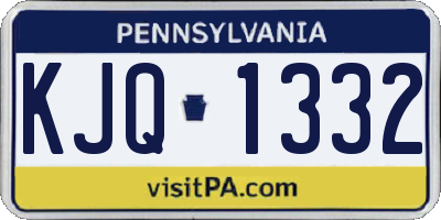 PA license plate KJQ1332