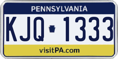 PA license plate KJQ1333
