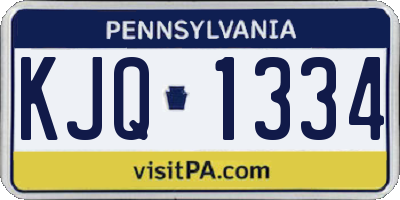PA license plate KJQ1334