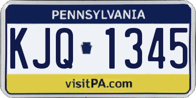 PA license plate KJQ1345