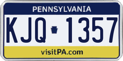 PA license plate KJQ1357