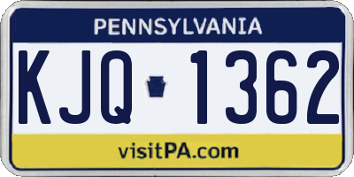 PA license plate KJQ1362