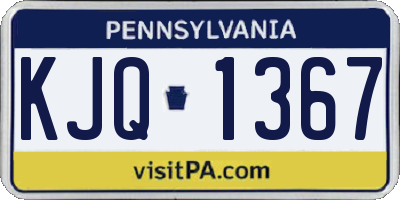 PA license plate KJQ1367