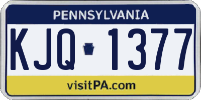 PA license plate KJQ1377
