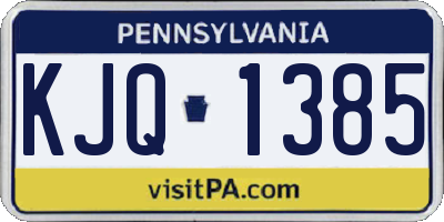 PA license plate KJQ1385