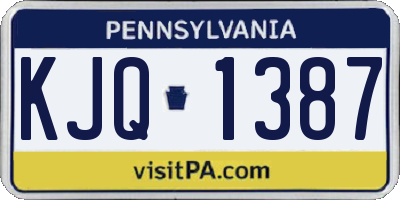 PA license plate KJQ1387