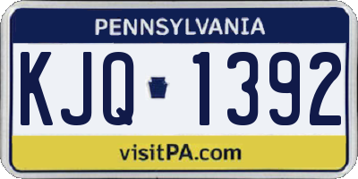 PA license plate KJQ1392