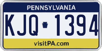 PA license plate KJQ1394