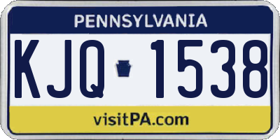 PA license plate KJQ1538