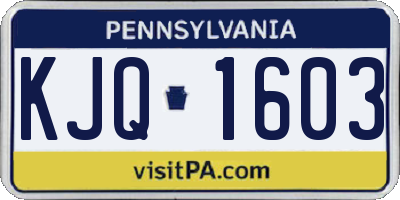 PA license plate KJQ1603