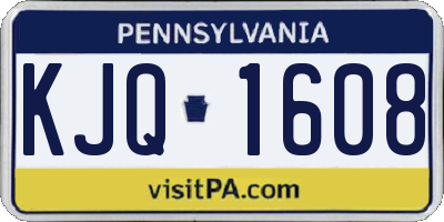 PA license plate KJQ1608