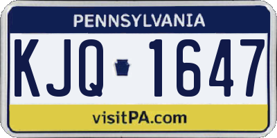PA license plate KJQ1647