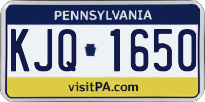 PA license plate KJQ1650