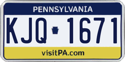PA license plate KJQ1671