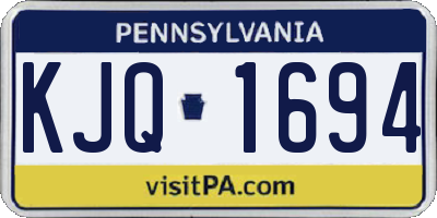 PA license plate KJQ1694