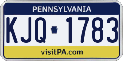 PA license plate KJQ1783