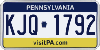 PA license plate KJQ1792