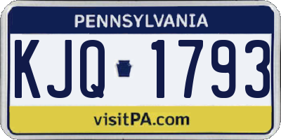 PA license plate KJQ1793