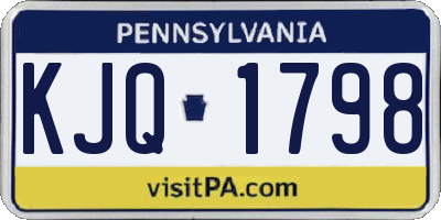 PA license plate KJQ1798