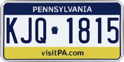 PA license plate KJQ1815