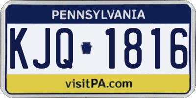 PA license plate KJQ1816
