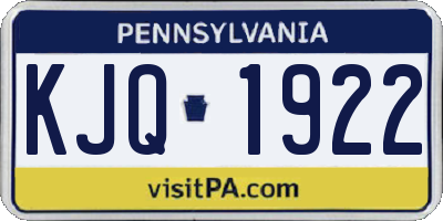 PA license plate KJQ1922