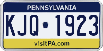 PA license plate KJQ1923