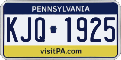 PA license plate KJQ1925