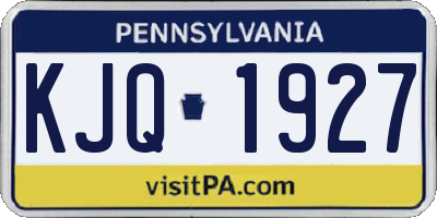 PA license plate KJQ1927