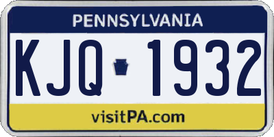 PA license plate KJQ1932