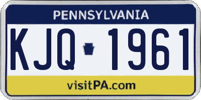 PA license plate KJQ1961